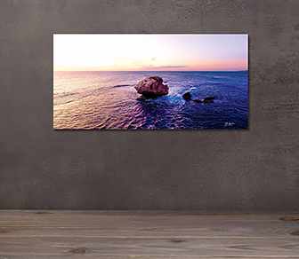 Aerial photography canvas print of a beautiful Sunrise over Shoalwater Islands Marine Park, WA available in a selection of canvas sizes.